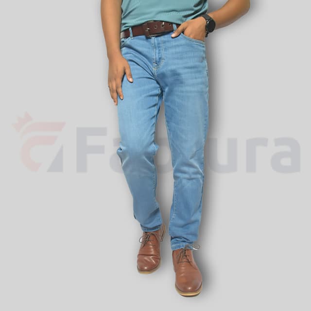 Premium Cotton Stige Jeans- Light Blue Wash